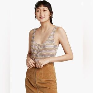 Wild Fable women’s size medium multicolored striped bodysuit.